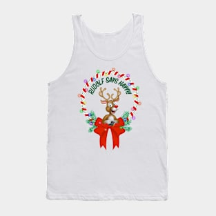 Rudolf says Hay! Christmas T Shirt Design Tank Top